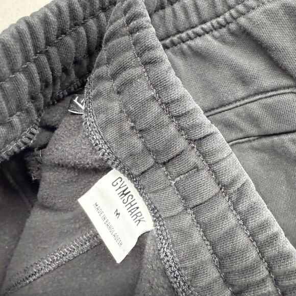 Gymshark Shorts Men's medium Black Cotton Sweat Crest Embroidered Logo Gym 7 in - Picture 7 of 9